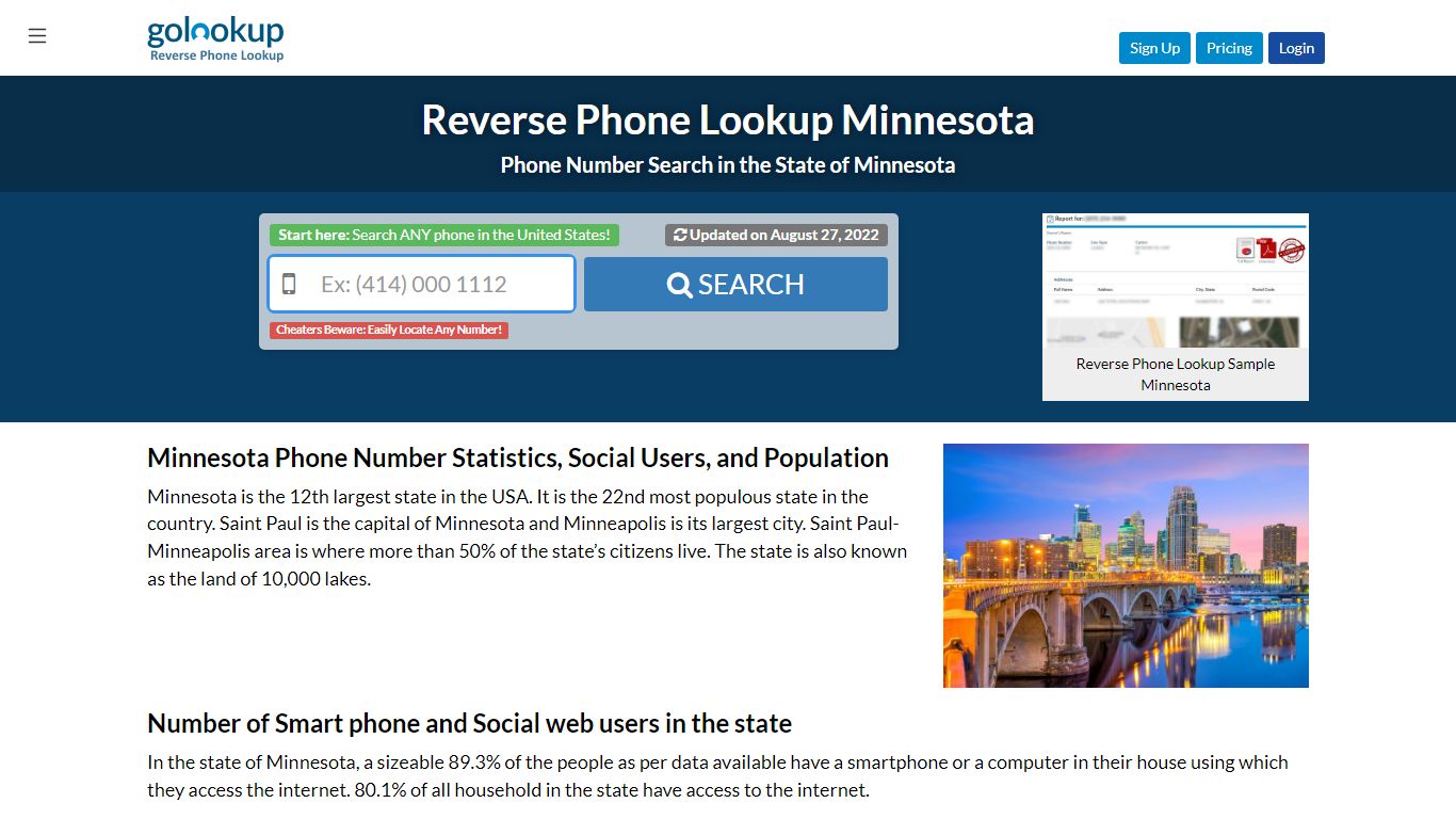 Minnesota Reverse Phone LookUp